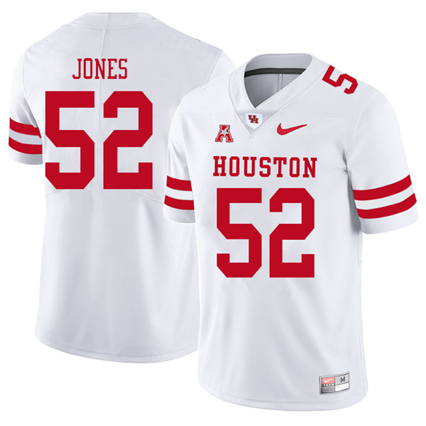 2018 Men #52 Braylon Jones Houston Cougars College Football Jerseys Sale-White